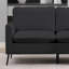 Causeuse en cuir rembourrée, fauteuil de chambre simple de style nordique rétro avec balcon-789845632