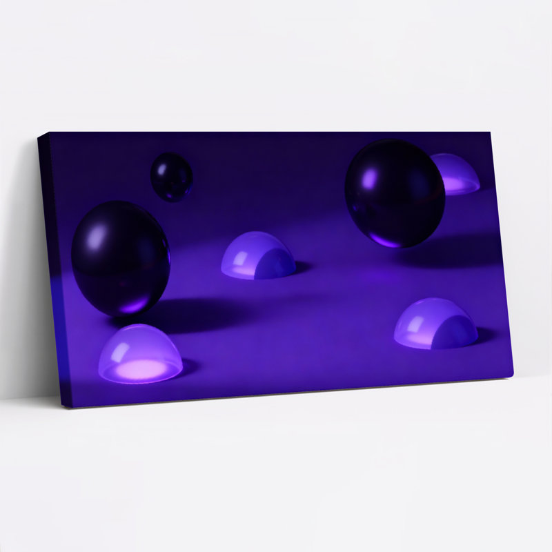 «Abstract Spheres», ensemble de 1 reproduction d'art sur toile tendue sur toile, H 12 po x l 36 po