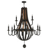 Barrel Stave Madera 12 - Light Chandelier