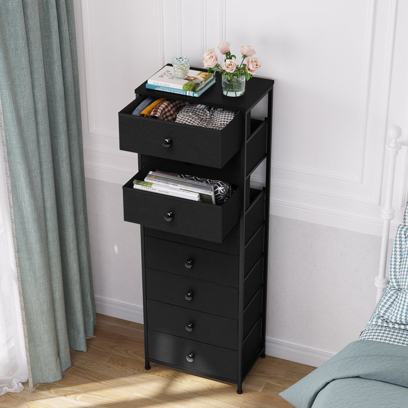 8-drawer Chest Storage Tower Organizer Unit, Black, Black