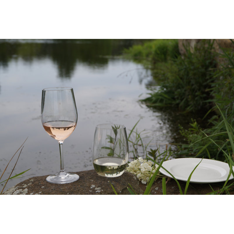 Fortessa 20 oz Clear Plastic Stemless Wine Glass Set of 6