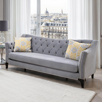 Keynot Nailhead Sofa With Accent Pillows
