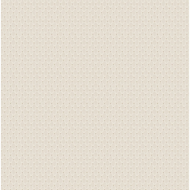 Ornamenta 2 Geometric Diamond Motif 33' L x 21" W Textured Wallpaper Roll, Greige/Beige