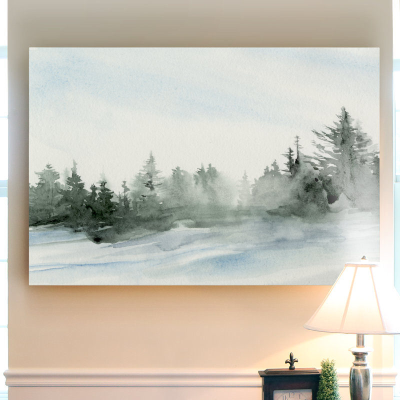 " Evergreens In The Distance I ", 32" H x 24" W x 1" D, Wrapped Canvas