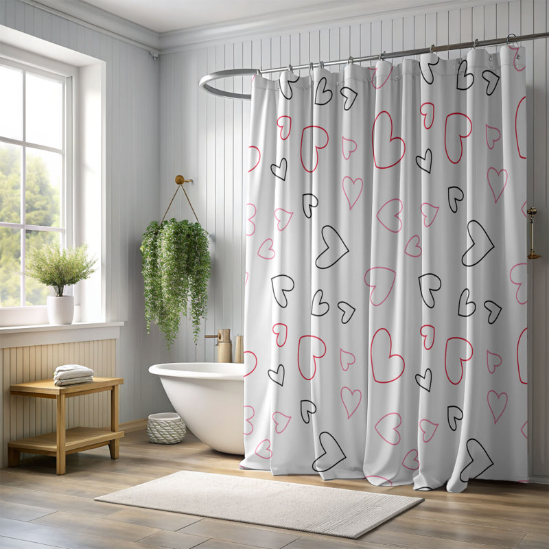 Rideau de douche standard 1 pièce, H 74 po x l 71 po