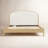 Seabrook Wood Bed with Upholstered Headboard-120463907-124538952