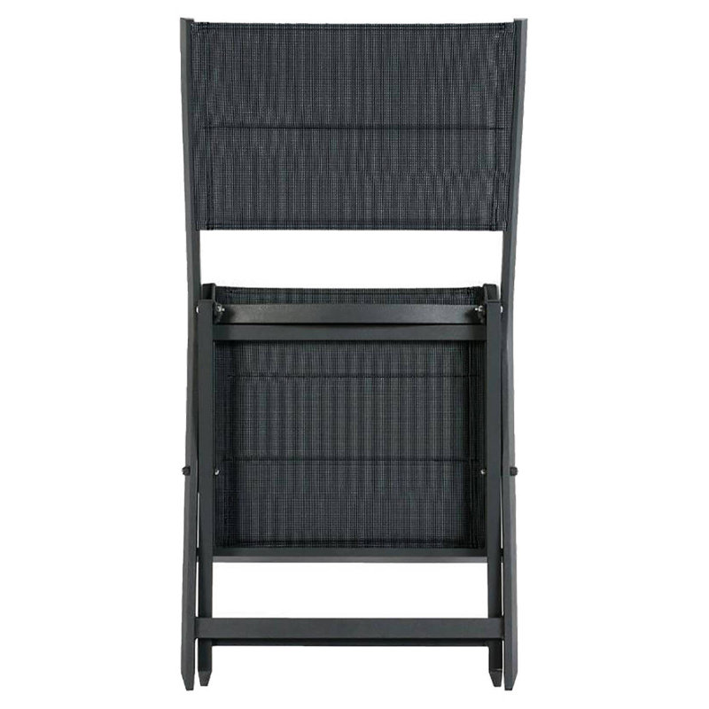 Ibbie Folding Patio Dining Dining Chair with Cushion, Graphite Grey