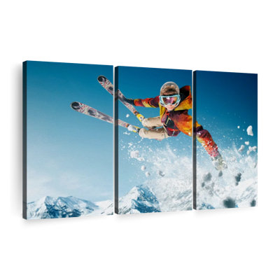 «Ski Stunt Jump», 3 pièces sur toile
