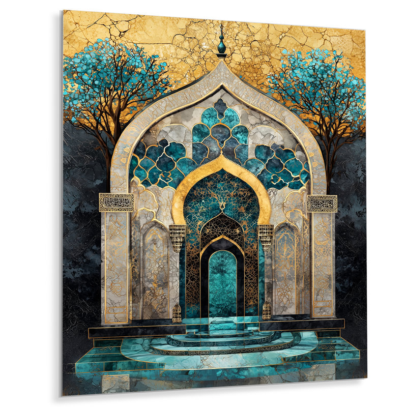 «Golden Journey Of Sandstone Arches III», impression sur métal, H 32 po x l 16 po x P 0,84 po