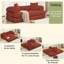Lit-couchette pliable 3-en-1 de 78,5 po à 5 places en 1 bricolage, velours côtelé ergonomique 51
