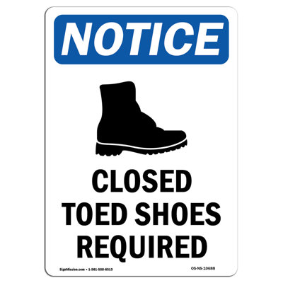 Enseigne à chaussures fermées