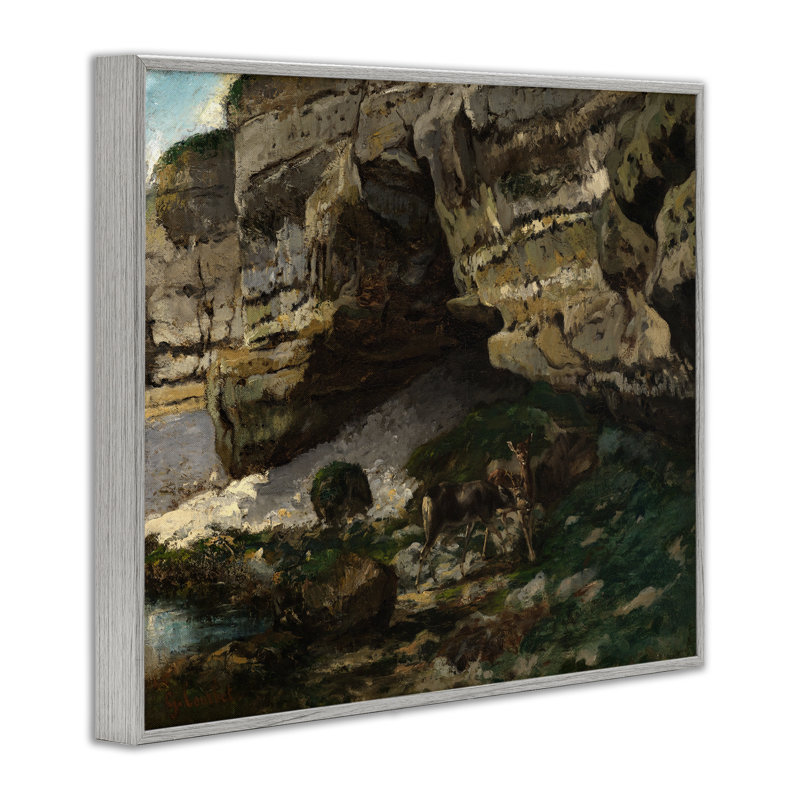 Art classique, estampe numérique de paysage de falaise Courbet par one1000paintings, Estampe numérique Farmhouse