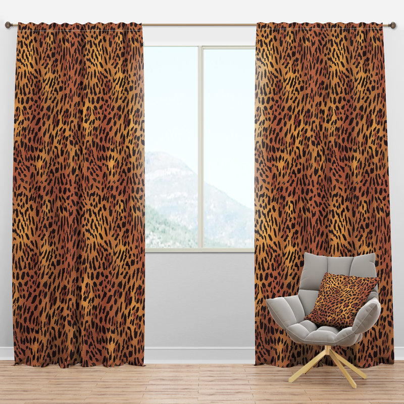 Panneau de rideau simple semi-diaphane avec passe-tringle Mid-Century, l 52 po x L 120 po