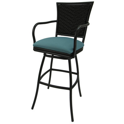Cutlip Patio Bar Stool with Cushion by Charlton Home