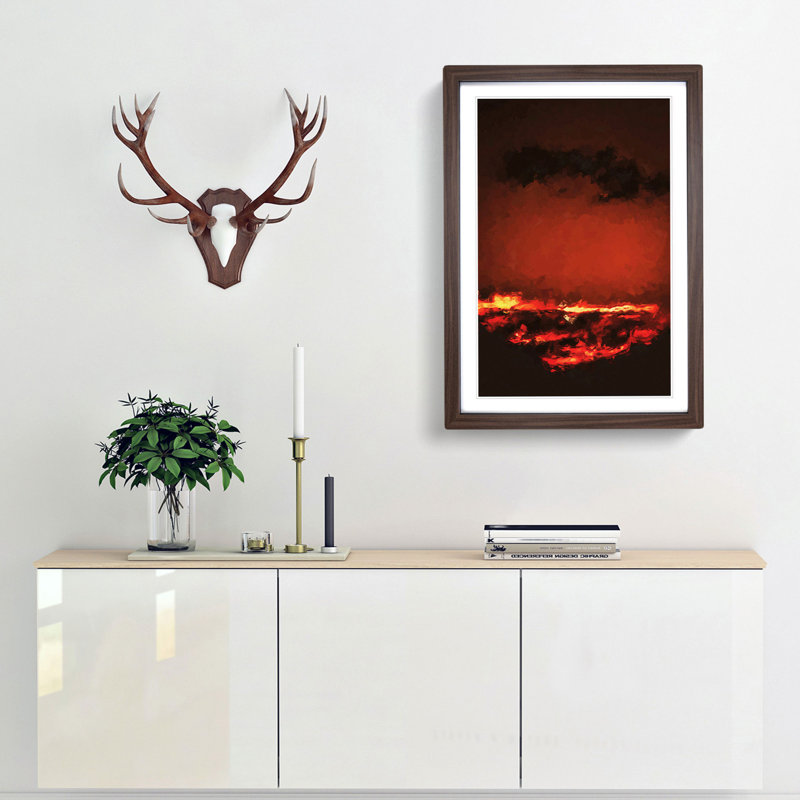 Clouds on Fire - Picture Frame Painting Print, Walnut Framed, 48cm H x 36cm W x 2cm D