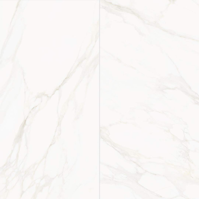 Carreau de porcelaine Calacatta pour plancher et mur 24 po x 48 po Savannah, Satin blanc