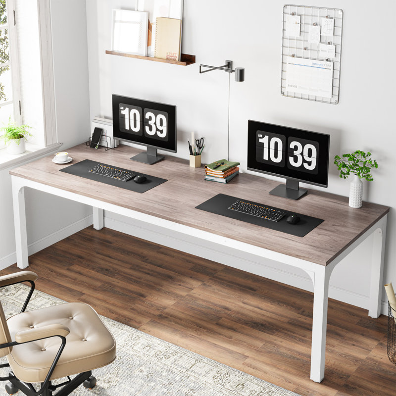 Bureau d'ordinateur l 78,8 po Alyzia, Chêne / Blanc