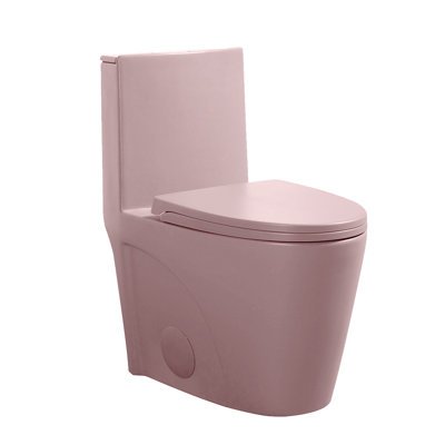 1.1/1.6 GPF Dual-flush Elongated Floor Mounted One-Piece Toilet (Seat Included) in Matte Pink -  BRABOL, 1T-P-01MP