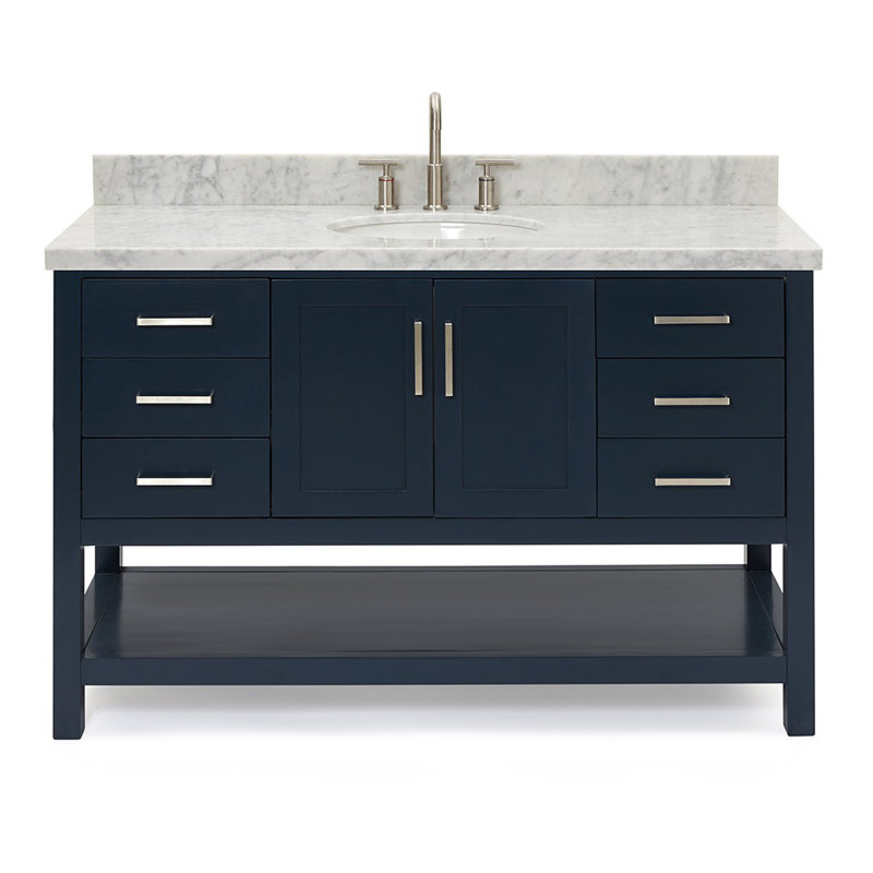 Magnolia 55" Single Bathroom Vanity Set, Midnight Blue