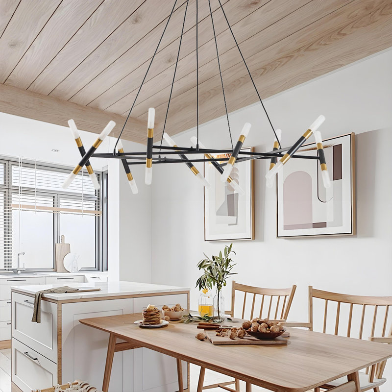 Luminaire suspendu moderne moderne à 20 lumières avec douille noire à culot G9 à DEL de 3 W facile à installer pour la salle à manger