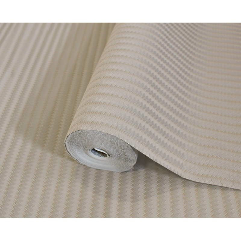 Papier peint à motif chevron en jute à motif de chevrons, Crème, crème