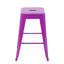 De 4 tabourets de bar en métal mauve sans dossier de 24 pouces, non empilables, faciles à nettoyer, antirouille, assemblage rapide, métal imperméable, pour îlot de cuisine et