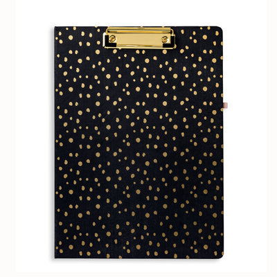 Clipboard Folio, Midnight Gold Dots