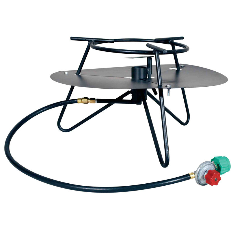 Portable Black Steel Propane Outdoor Cooker with Tripod Jet Burner