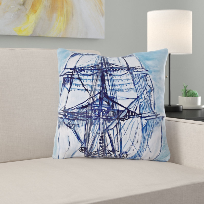 Housse et insert de coussin carré Neomi Ship, Microsuède, Intérieur