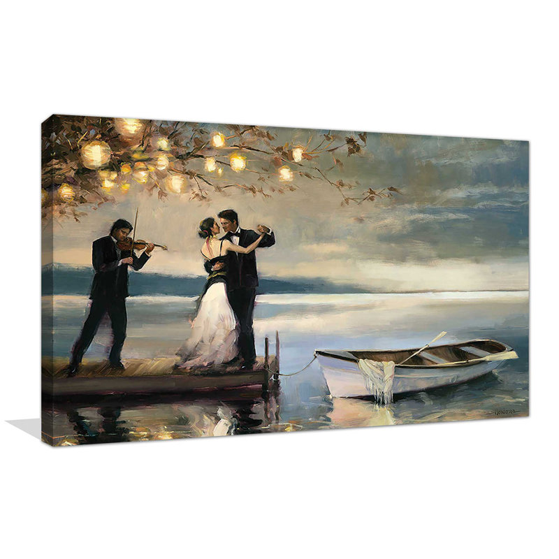 «Twilight Romance» par Steve Henderson - Peinture, Toile tendue, H 24 po x l 40 po, Sans cadre