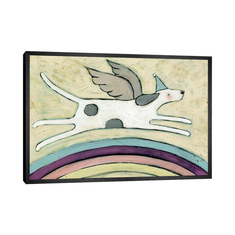 Dogs Go To Heaven by Teresa Kogut - Painting on Canvas, Black Framed, 101.6 cm H x 66.04 cm W