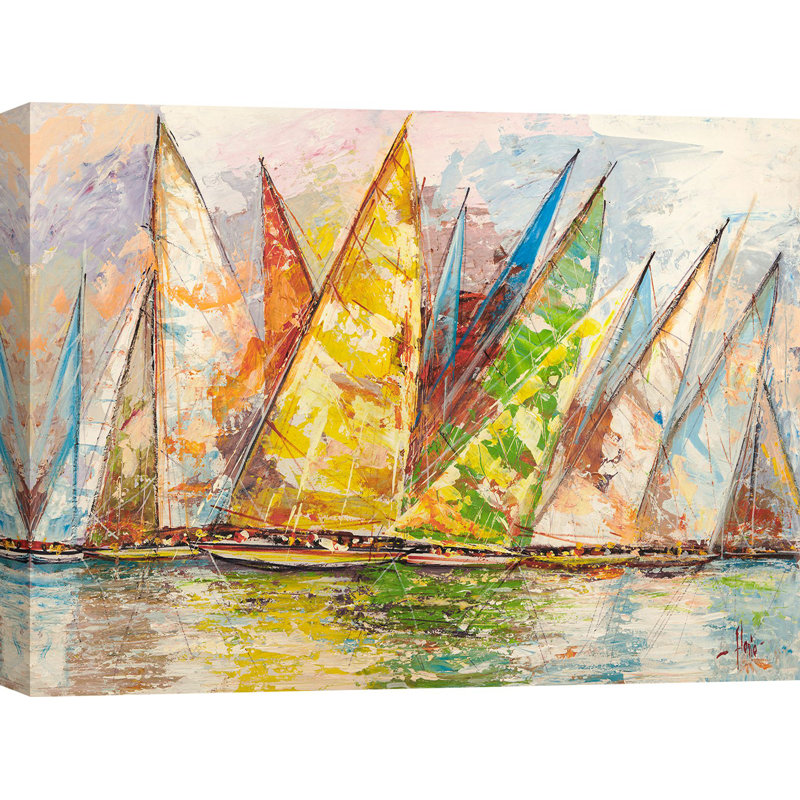 Spring Regatta by Luigi Florio - Wrapped Canvas Painting, 60cm H x 80cm W x 4cm D