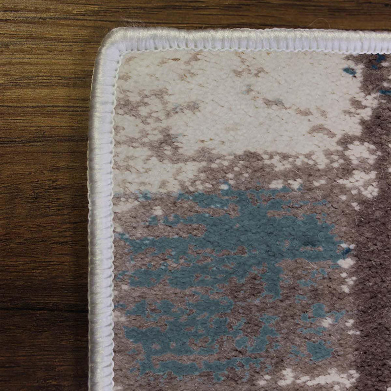 Tapis gris / bleu foncé en polyester tissé à la machine Conlee, Rectangle 1 pi 8 po x 2 pi 7 po