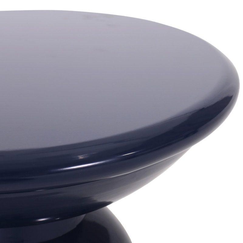 Modern Navy Blue Metal S/2 End Tables, Powder-coated Iron Frame, Design With Strong Pedestal Structure, 15"x15"x21.07" & 12"x12"x17.25", Assembly Required Table , Frame And Robust 15x15x21.07"