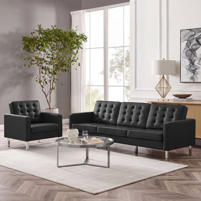 Ensemble de canapé et fauteuil capitonné Loft
