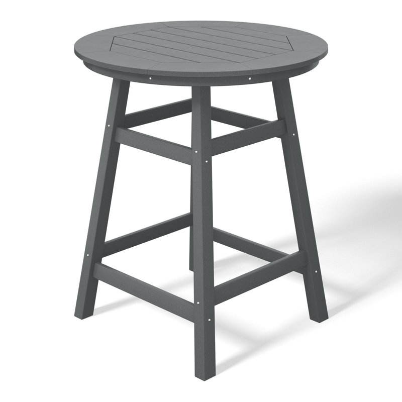 Laguna Round Outdoor Bar Table , 34.9'' in. W 34.9'' in. D, Dark Gray