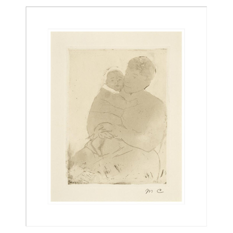 «Nurse and Baby Bill (No. 1)» par Mary Cassatt, impression giclée encadrée, H 21,31 po x l 17,75 po
