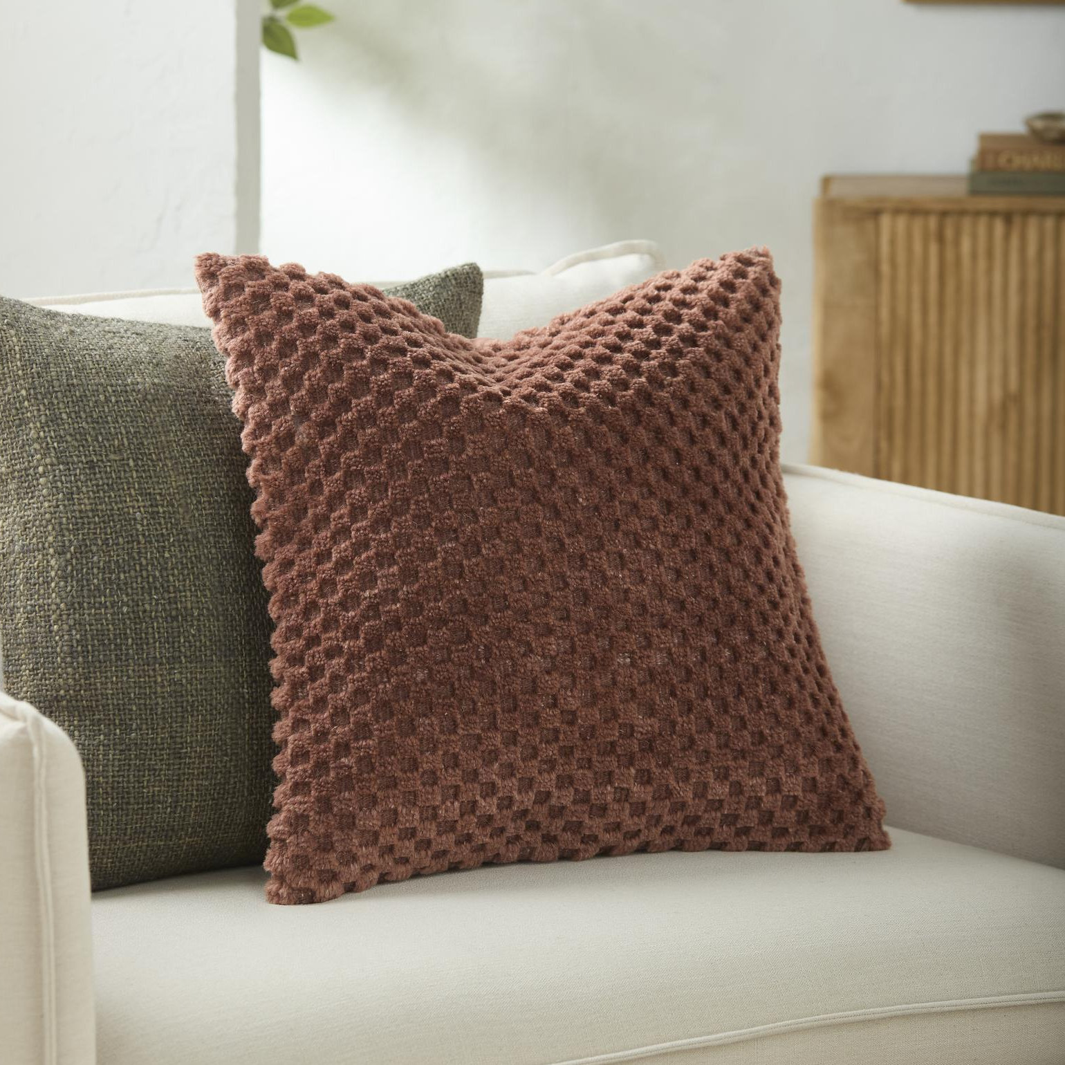 Cotton Pillow Cover, Pillow Cover Only - No Insert, Red, Square 18"