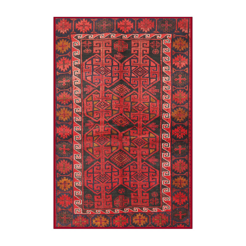Tapis rouge à motif sud-ouest, Rectangle 7 pi x 9 pi