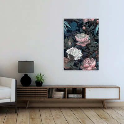 Art mural de paysage de pivoines Moody