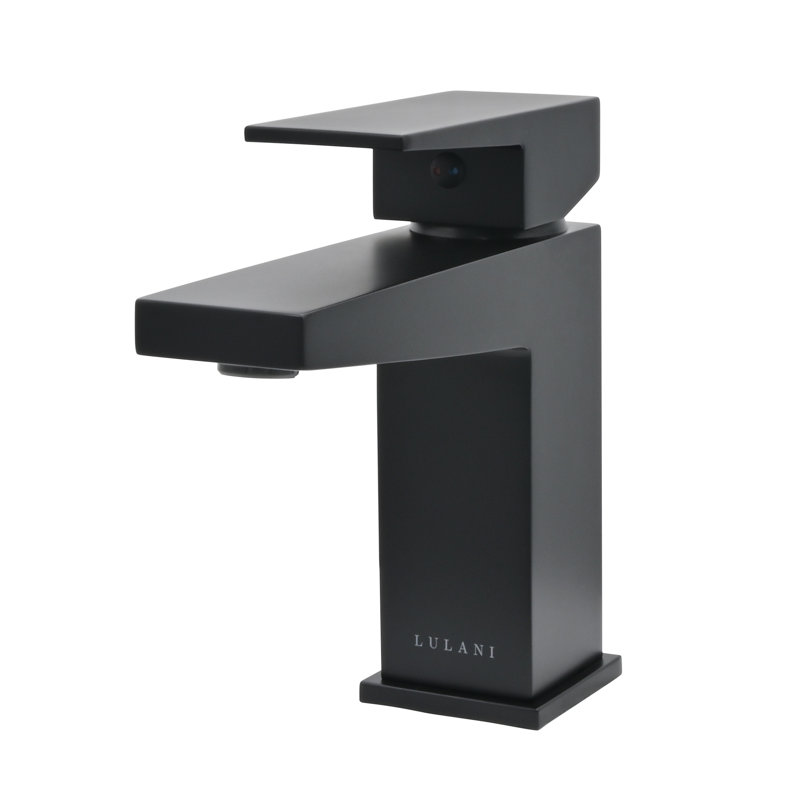 Lulani Boracay Single Hole Bathroom Faucet with Drain Assembly, Matte Black