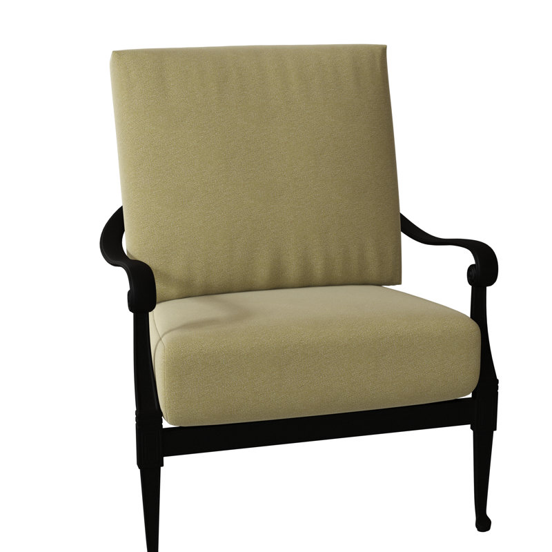 Wiltshire Aluminum Outdoor Lounge Chair, Textured Black, Impact Vapor Gray Sunbrella®