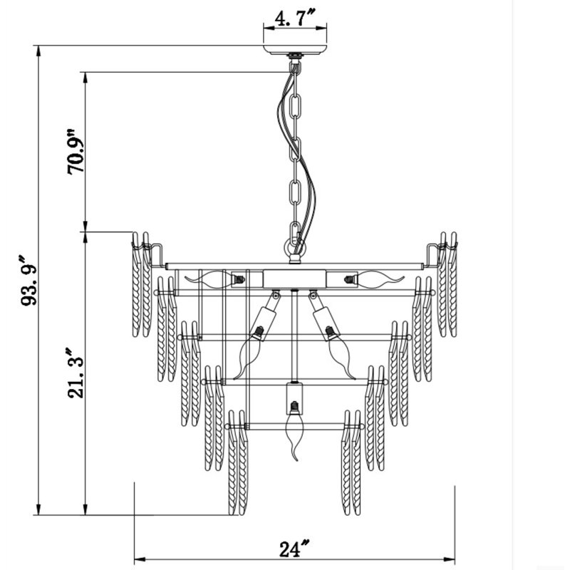 Clara LED Chandelier, 21.3" H x 24" W x 24" D