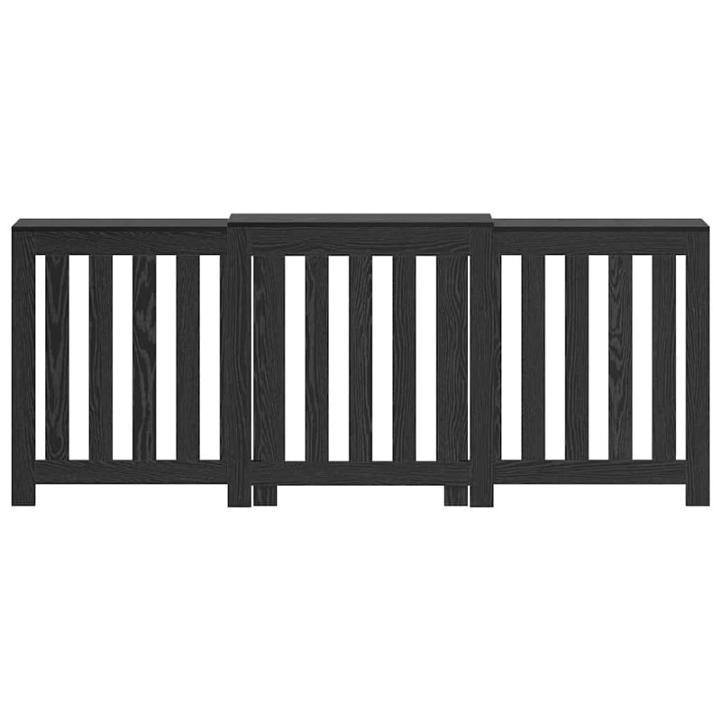Extra Large Radiator Cover, Black Oak, 205 x 21.5 x 83.5 cm, Vertical Slats