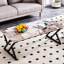 Table basse en pierre frittée à la mode avec plateau de table élégant en métal et pieds noirs, 47 x 23,6 po, facile à nettoyer et à entretenir-866116436