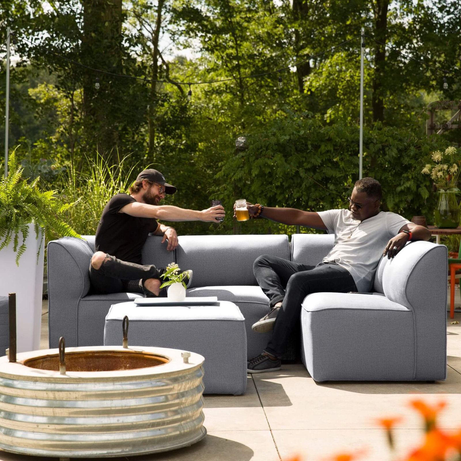 Big Joe Patio 5 Piece Outdoor Sectional, Smoke Gray