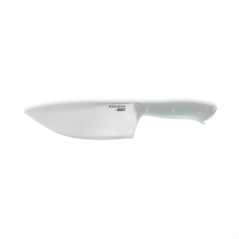 Zakarian by Dash 7" Rocking Chef Knife with Sheath, Grey