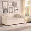 Lit de jour avec canapé-lit rembourré capitonné, taille simple, tissu Boucle, beige (83 po x 43 po x 29,5 po)