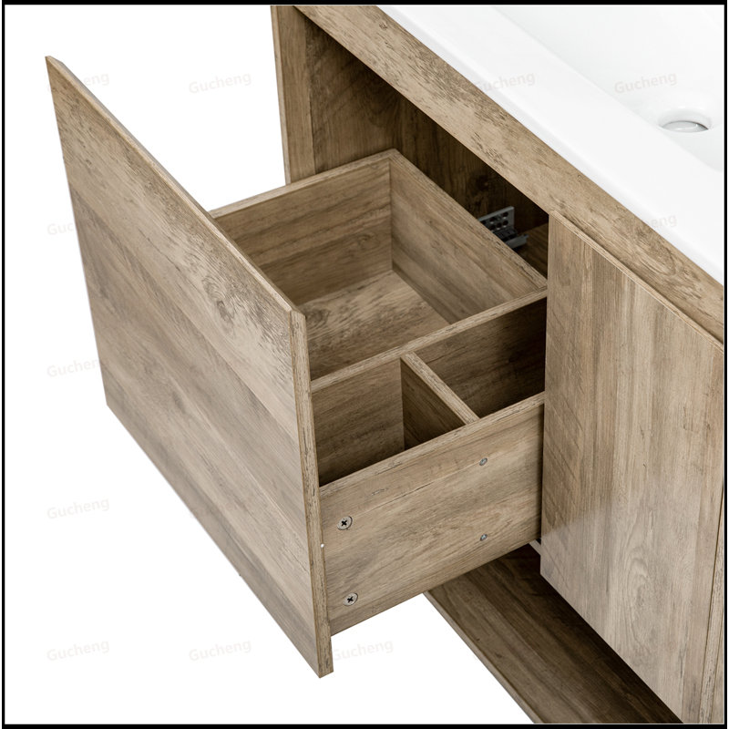 Meuble-lavabo en bois naturel 30 po avec lavabo