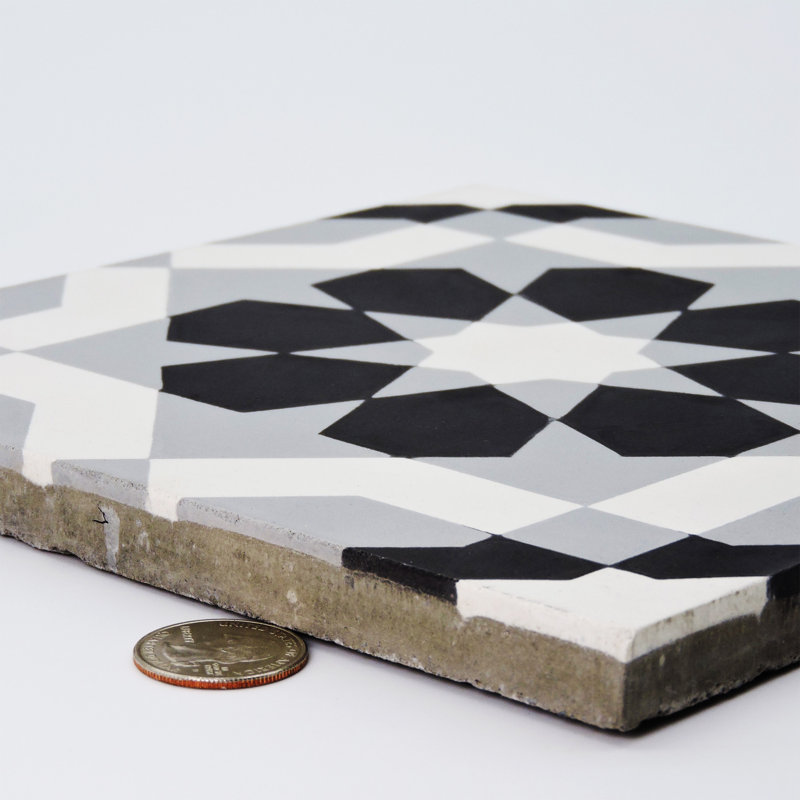Carreau de ciment à motif pour mur et plancher de 8 po x 8 po Beldia